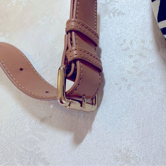 Spartina 449 Stoddard Crossbody Handbag Linen & Leather Snap Closure Gorgeous - Picture 7 of 10